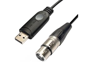 DSD TECH SH-RS09B USB to DMX Cable Support Freestyler QLC and Pi Open Lighting(3M/10FT)