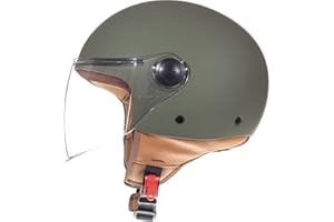 MT HELMETS MT Street Jet-Helm · Motorrad-Helm Roller-Helm Scooter-Helm Bobber Mofa-Helm Chopper Retro Cruiser Vintage Pilot Biker ECE 22.05 (Matt Grün, L)