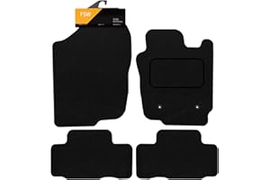 FSW - Tailored Mats - Fits TOYOTA Rav 4 2006-2012 - Black Carpet - Anti Slip Mat - Non Slip Car Floor Mat, Fitted With 2 Clips & Granulated Backing - 4 Pc Floor Mat Only