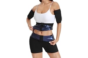 Vigorix Taillentrainer Set für Frauen Gewichtsverlust - 3-in-1 Arm Schweißband Taillenformer Sauna Shorts Unterbauchfett für Frauen