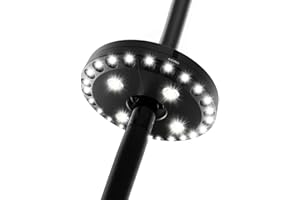 LED Parasol Umbrella Lights,maxant Outdoor Patio Umbrella Light with 28 Clear Bulb Battery Operated Cantilever Parasol Lights 3 Level Dimming,for Backyard,Camping Tents (Black)