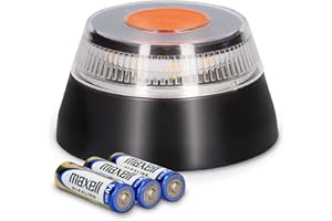 PMK GRUPO Luz Emergencia Coche Homologado DGT con Geolocalización | Luz avería coche [Visibilidad 1 Km] Baliza V16 con GPS y Base Imantada - 1 Unidad