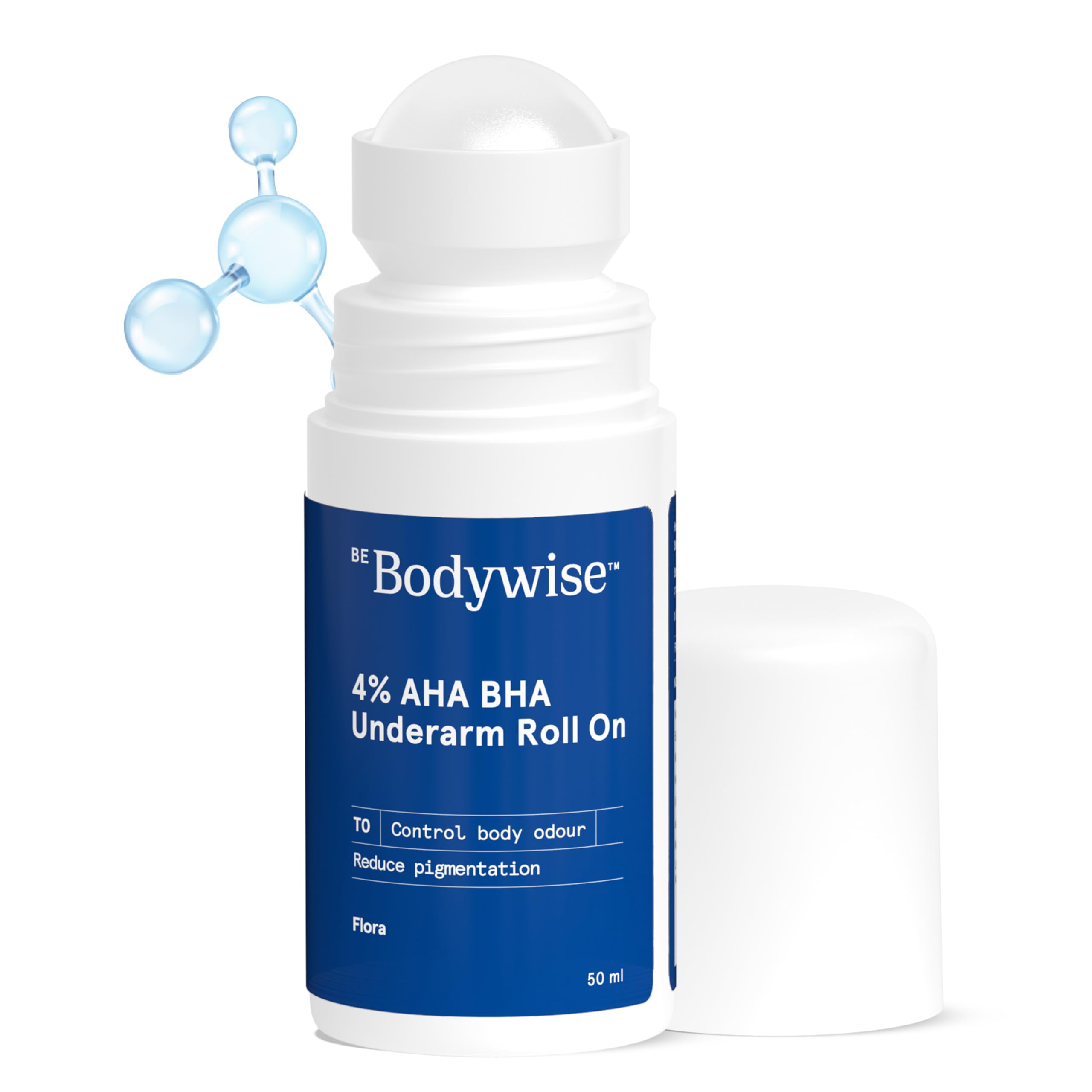 Be Bodywise 4% AHA BHA UnderArm Roll on | 2% Lactic Acid, 1% Mandelic Acid, 1% Salicylic Acid & Alpha Arbutin | Prevents Body