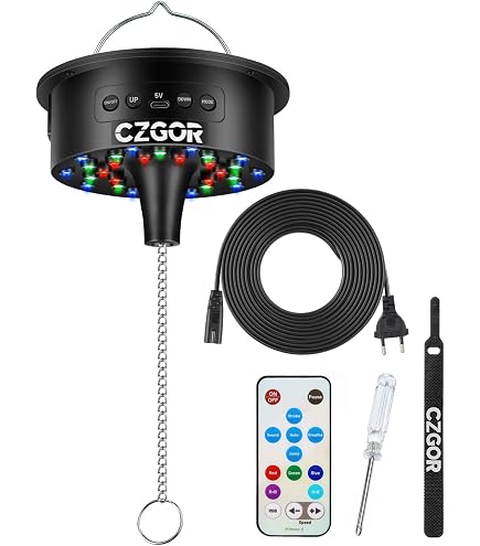 YCCOKJJ Moteur Rotatif Boule à Facettes Disco - Vitesse Réglable 5/8/10/15 Tr/min Avec Télécommande