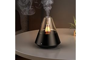 MARZIUS Aroma Diffuser for Essential Oils, Portable Humidifier with Cool Mist and Warm Light Effect, Remote Control, 150 ml Capacity, for Bedroom, Office, Living Room, Yoga (Black)