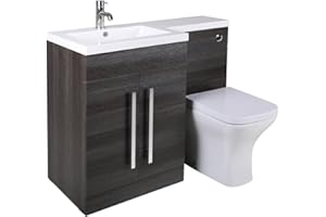 Aquariss Designer LH Grey Combi Bathroom Vanity Unit with Basin + Back To Wall Toilet