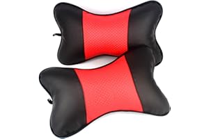 EMI SPORTS Em Home Kit de 2 Almohadas para Reposacabezas Asiento del Coche 24x17x8cm Negro (6019117)