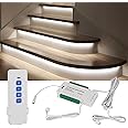 Tokenhigh LED Intelligent Motion Sensor Stair Light, LED Step Lights for Indoor, Staircase Light Sensor Controller, Home Smart Lighting, Cuttable Led Strip Lights for Home Hotels Centers Bar (2700K)