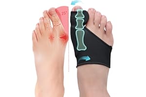 PGRODE 2 Pcs Bunion Corrector for Women Men Bunion Pain Relief, Big Toe Straighteners, Breathable Bunion Correction Socks with Built-in Gel Pad, Big Toe Spacer Separators (Black)