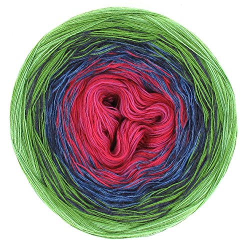 LoLa Farbverlaufswolle Baumwolle Classic Garden pink blue, Variante:4fach - 200g 750m