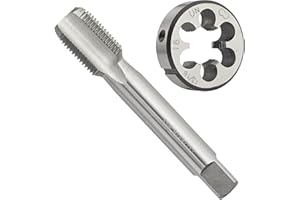 Aceteel 13/16"-16 UN HSS zestaw kranów i matryc, 13/16 x 16 UN gwintownik maszynowy i okrągły gwint UN matryca prawa ręka