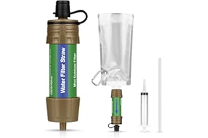 ENONEO 5000L Filtro Acqua Personali Mini Portatile Purificatore Acqua Filtri Filtro per L'acqua All'aperto Esterna Cannuccia di Emergenza,Rimuove il 99,99% dei Batteri per Emergenze e Camping