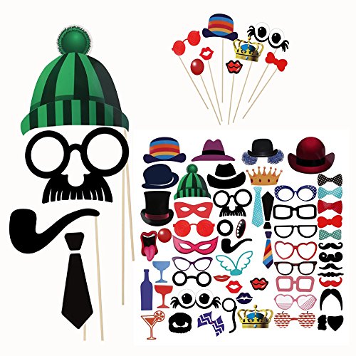 Itian 58 Stück Bunten DIY-Panel-Partyspaß Zubehör Requisiten für die Hochzeit Weihnachten Geburtstag Party Dusche Dekor