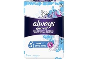 Always Discreet Plus Long Plus - Assorbenti per incontinenza, 8 pezzi