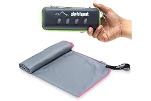 GIPFELSPORT Toalla Microfibra - Toalla de Gimnasio con Bolsa I Toalla Deporte, Gym, Toallas Playa, Toallas para Piscina, Toalla de Viaje I Secado rapido, antibacteriana
