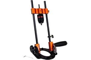 O'SKOOL Multi-Angle Drill Guide for Cordless Drills, Adjustable from 0 to 60 Degrees for Flat and Round Workpieces