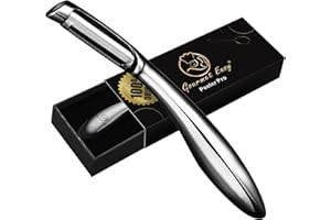 GOURMET EASY Pelapatate in Acciaio Inox di qualità superiore per frutta e verdura l Pelapatate professionale con lama ultra affilata | Sbuccia frutta con impugnatura ergonomica e antiscivolo
