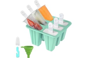 Ice Lolly Moulds with Sticks, Ventdest Popsicle Mould, 6 Ice Lolly Makers BPA Free, Easy to Remove Ice Cream Moulds, Reusable Food Grade Silicone Ice Pop Mould for Kids Adults