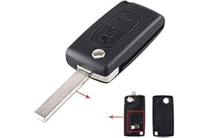 KUYUANSU Coque de clé de Voiture Pliable Peugeot 207 307 308 407 607 807 pour Citroen C2 C3 C4 C5 C6 2 Boutons 3 Boutons(2 Boutons, HU83 BLADE-CE0536)
