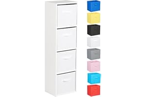 Hartleys 4 Tier White Cube Unit - Choice of Storage Boxes