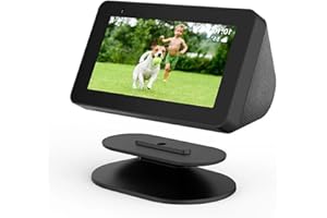 GEEMEE per Echo Show 5/Echo Show 8 Base per Staffa, Rotazione a 360°, Anti-scivolo Base,Funzione inclinabile Supporto con Base Accessorio di Montaggio Staffa per Echo Show 5/Echo Show 8, Nero