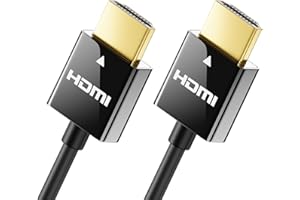 deleyCON 1,5m Kabel HDMI Slim (Mały i Elastyczny Kabel HDMI) Kabel 4K HDMI 2.0 1080P 2160P UHD ARC HDR 3D do Telewizora, Monitora, Beamera, Laptopa, Notebooka, PC, Komputera, PS4, PS5, XBOX - Czarny
