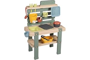 Smoby Life - Mud Kitchen - Jeu Thème Cuisine - Patouille en Extérieur - 11 Accessoires - Traitée Anti-UV - Matière Recyclée - A Partir de 3 Ans - Fabrication Française
