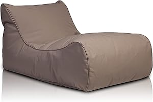 Ecopuf Master | Pouf Fauteuil de Jardin Chaise Longue | Pouf d'extérieur XXL en Polyester imperméable Waterproof | Pouf Poire avec Poche latérale | Pouf Exterieur Dim 115 x 65 x 60