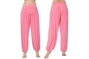 WSLCN Yoga Pantacourt Harem Puffant Super Suave Spandex Modal Yoga Pilates Harem Pierna Fitness Sport Jogging Baile Elástico Elástico