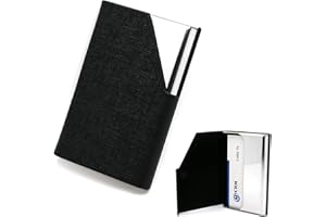 CICIING Etui na karty biznesowe, PU Leather Business Card Cases, Business Card Holder z magnetycznym zamknięciem, etui na karty dla kobiet i mężczyzn (czarny)