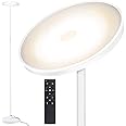 OUTON LED Uplighter Floor Lamp 30W 3000LM, Bright Modern Torchiere Dimmable Standing Lamp, Remote Touch Control & 4 Color Temperatures, 1 Hour Timer for Living Room, Bedroom, Office, White