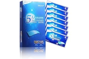 KEWUF Bandes Blanchiment Dentaire, 28 Bandes de Blanchiment des Dents, Teeth Whitening, Teeth Whitening Strips, Élimine en Douceur les Tâches des Dents, 5d White (14 Paires, 28 Bandes)