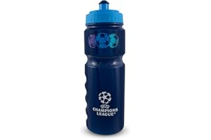 Hy-Pro Officially Licensed UEFA Champions League Water Bottle - 750ml. 0.75L, Reusable, Retractable Nozzle, Lightweight, Sports bottle, BPA Free