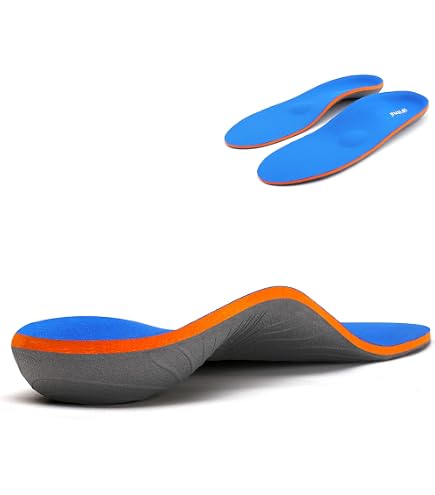 Semelles Soutien Voûte Plantaire Élastique – Amortisseur Chocs Anti-Douleur Talon Bleu Taille 46-47