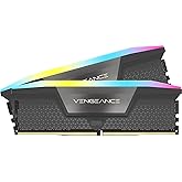 CORSAIR VENGEANCE RGB DDR5 32Go (2x16Go) DDR5 6000MHz CL30 AMD EXPO Intel XMP iCUE Mémoire Informatique Compatible - Gris (CM