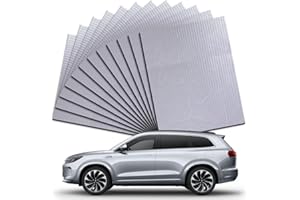 ZINUEEN Insonorizzazione Auto, Isolante Acustico, Spessore 5 mm, Pellicola Autoadesiva per Isolamento Acustico e lsolazione, in Confezione da 12 (40 x 25 cm) per Superficie di 1 mq, Ignifuga, Impermeabile ed