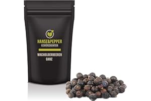 ‎HANSE&PEPPER GEWÜRZKONTOR 1kg Wacholderbeeren ganz getrocknet 3fach gesiebt Premium Qualität - Spicy Pro Serie