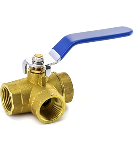 3-Wege Kugelhahn PE Rohr - Garten Wasserhahn 32mm Schwarz/Blau