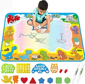 gambits Water Drawing Mat,Kids Toddlers Writing Painting Toy Board Educational Toys for Age 3 4 5 6 7 8 Year Old Boys Girls,Neon Color Writing Drawing Mat Best Holiday Christmas Birthday Gifts Toys