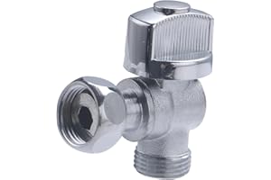 Grifo de cierre para WC macho hembra tuerca giratoria 3/8' ángulo 1/4 de vuelta de latón cromado QUICK PLOMBERIE