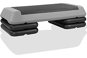 FUNJEPE Höhenverstellbarer Aerobic-Stepper für Fitness und Training, 3 Stufen, mit 4 Erhöhungen, verstellbar von 10 cm – 15 cm – 20 cm