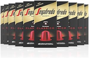 Segafredo Zanetti 100 Cápsulas de Aluminio Compatibles con Nespresso Café Clásico Sabor Rico y Armonioso (10 Cajas de 10 Cápsulas) - Adecuadas para Máquinas Nespresso Original