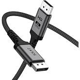 SOLKE 8K DisplayPort 1.4 Kablo 2M &ndash; 8K 60Hz 4K 144Hz 2K 240Hz 32.4Gbps G-Sync FreeSync Uyumlu Oyuncu Monit&ouml;r Kablosu, &Ouml;rg&uuml;l&uuml; 