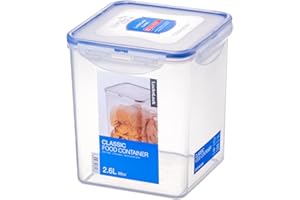 LOCKNLOCK Lock & Lock Square Storage Container - Square 2.6 Litre (155 x 155 x 170 mm), Clear/Blue