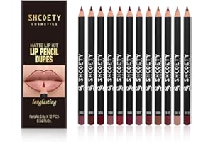 Baorder 12 colori Matte Lip Liner Set, Premium impermeabile matite labbra lisce, lunga durata Nude Liner rossetto per definire e riempire le labbra