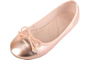 Absolute Footwear Childrens Kids Girls Slip On Glitter Sparkly Ballet Style Pump Shoes with Bow Design
