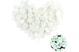 CJMUQHEHH 100 Stück Leuchtsteine Leuchtet im Dunkeln Kieselsteine, Leuchtende Kieselsteine, Nachtleuchtende Steine, für Outdoor Deko, Gärten, Terrasse, Rasenflächen, Aquarien, Auffahrt, Weiß