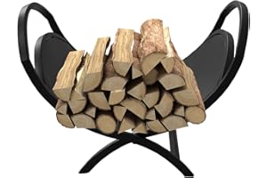 SCENDOR Folding Firewood Rack,17" X-Shaped Fireplace Log Holder Decorative Heavy Duty Storage Log Rack Wood Holder Indoor Outdoor