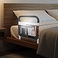 Bed Rails for Elderly Adults Safety with Motion Light Adjustable Heights Storage Pocket Assist Support Side Railing for Seniors Slides Under Medical Bed Guard Bed Handle Bars (White (with Light))