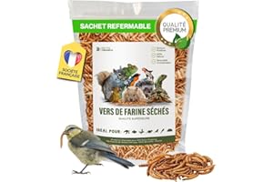 Detox Organica vers de Farine Séchés [160g=1000ml, Qualité Premium ] Friandise Oiseaux, Hérissons, Tortues, Reptiles, Poissons, Rongeurs - Animaux Sauvages, Compagnie | 100% Naturel, sans additifs